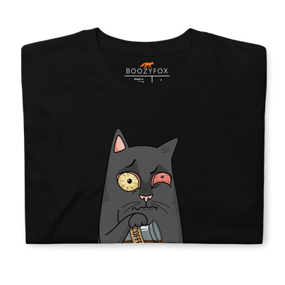 Front Details of a Black Life Begins After Coffee T-Shirt - Boozy Fox