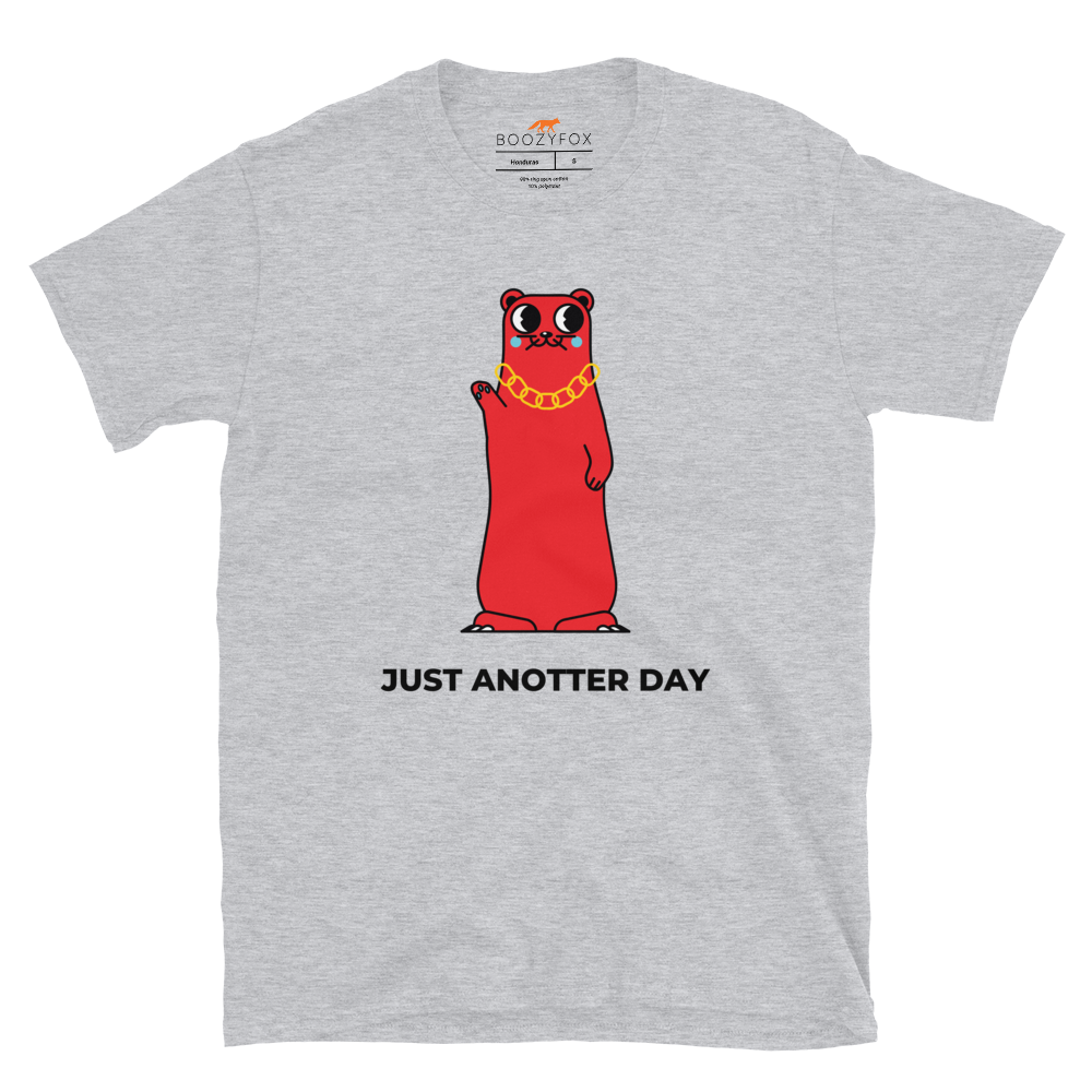 Sport Grey Otter T-Shirt featuring a funny Just Anotter Day graphic on the chest - Funny Graphic Otter T-Shirts - Boozy Fox