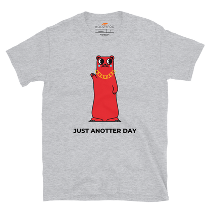 Sport Grey Otter T-Shirt featuring a funny Just Anotter Day graphic on the chest - Funny Graphic Otter T-Shirts - Boozy Fox