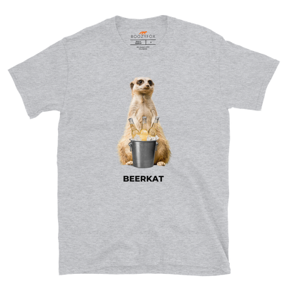 Sport Grey Meerkat T-Shirt featuring a hilarious Beerkat graphic on the chest - Funny Graphic Meerkat T-Shirts - Boozy Fox
