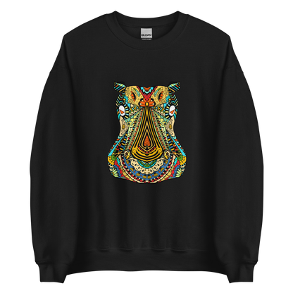 Zentangle Hippo Sweatshirt Online - Black - Boozy Fox