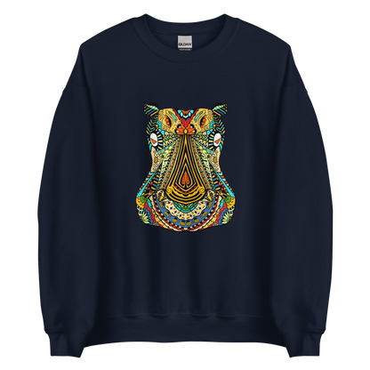 Zentangle Hippo Sweatshirt Online - Navy - Boozy Fox