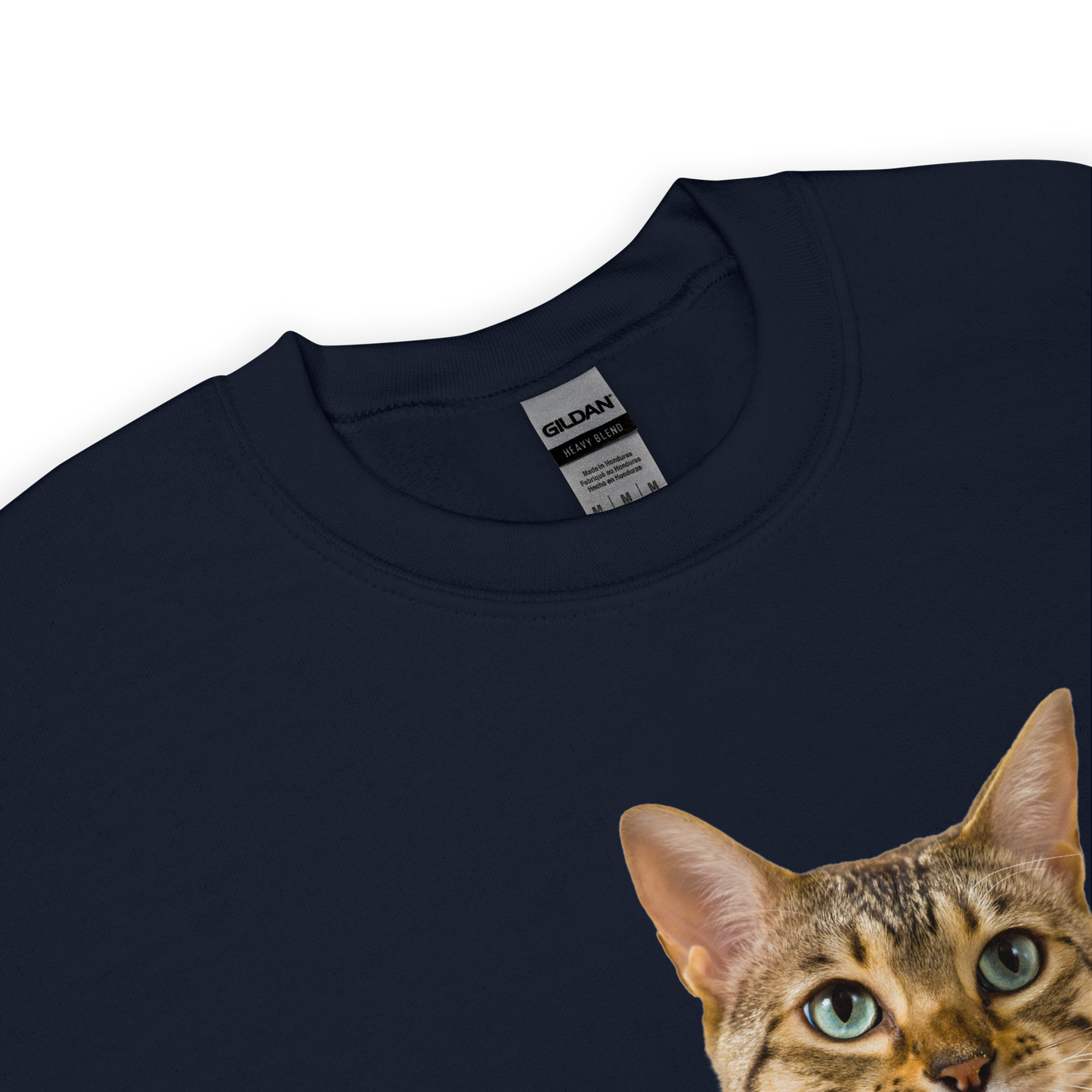 Product Details of a Navy Cat Sweatshirt featuring a Purrfect graphic on the chest - Funny Graphic Cat Sweatshirts - Boozy Fox