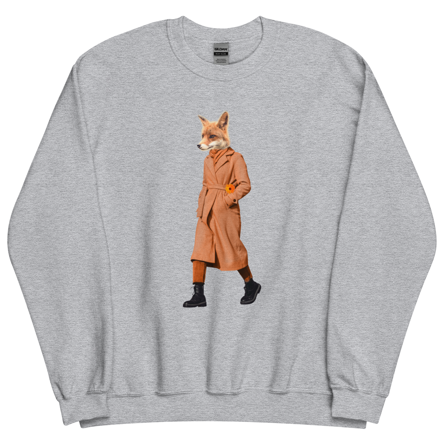 Anthropomorphic Fox Sweatshirt Online - Sport Grey - Boozy Fox