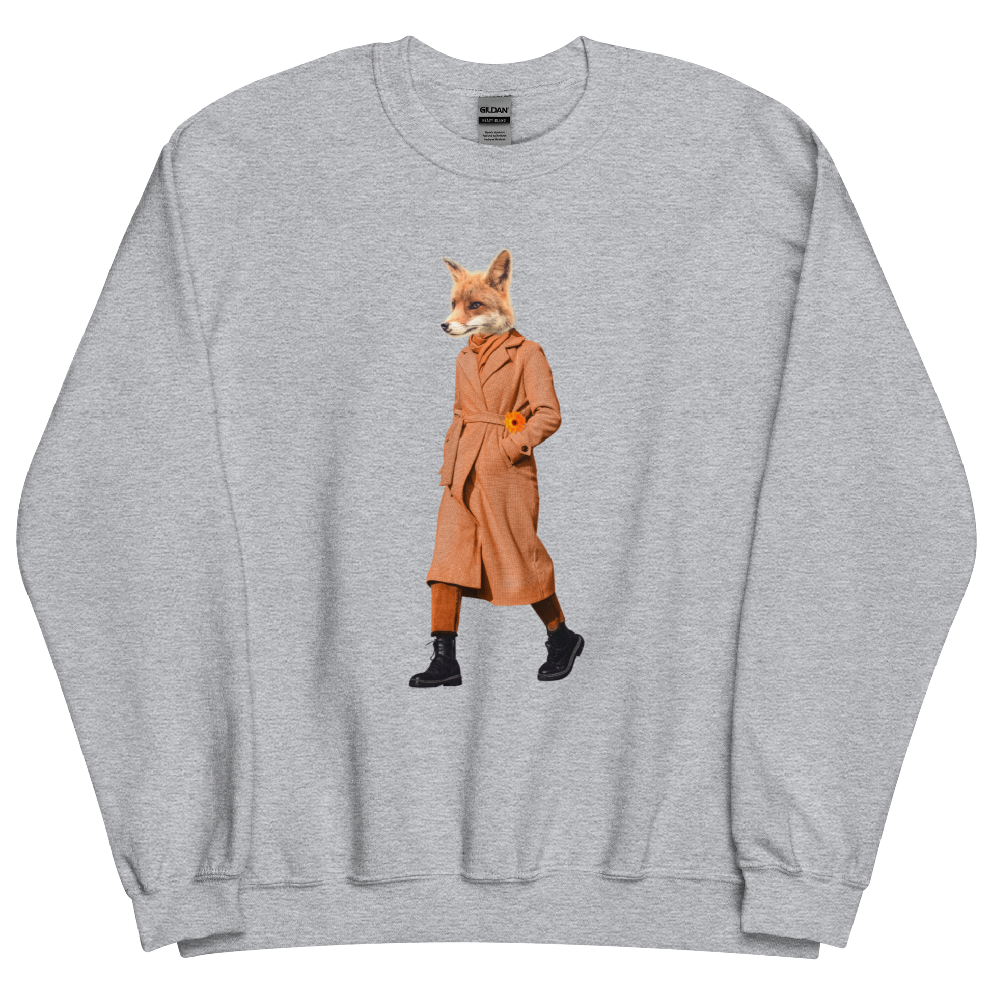 Anthropomorphic Fox Sweatshirt Online - Sport Grey - Boozy Fox