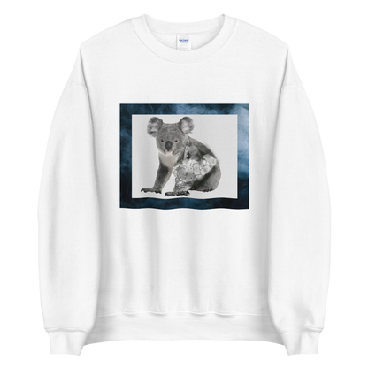White Mystical Koala Crew Neck Sweatshirt - Boozy Fox