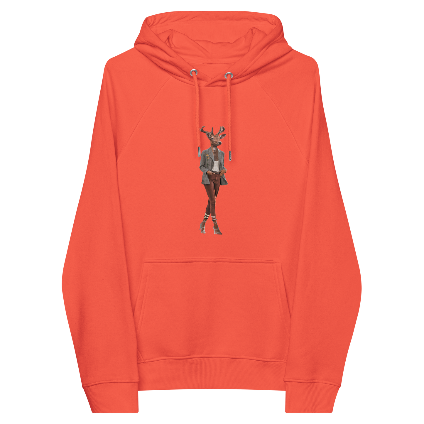 Anthropomorphic Deer Raglan Hoodie Online - Burnt Orange - Boozy Fox