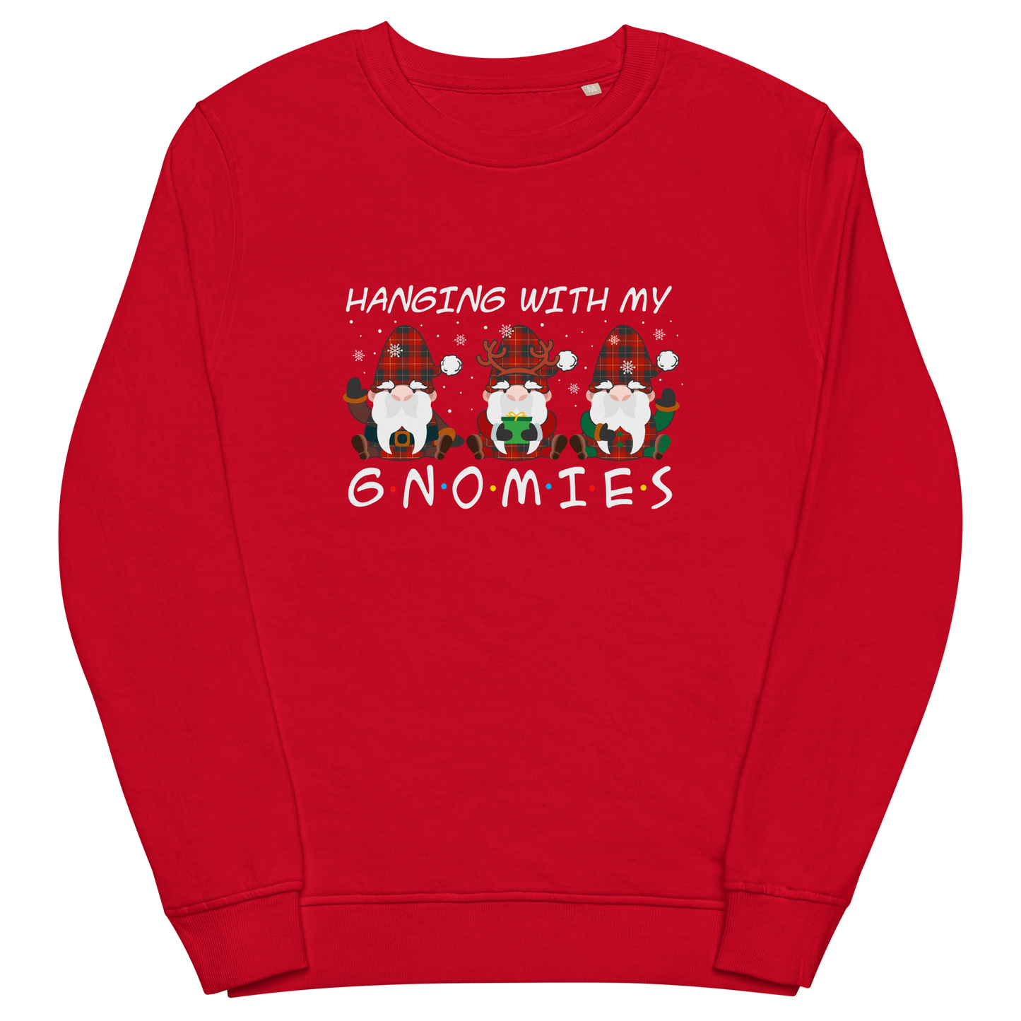 Hanging With My Gnomies Organic Cotton Sweatshirt Online - Red - Boozy Fox