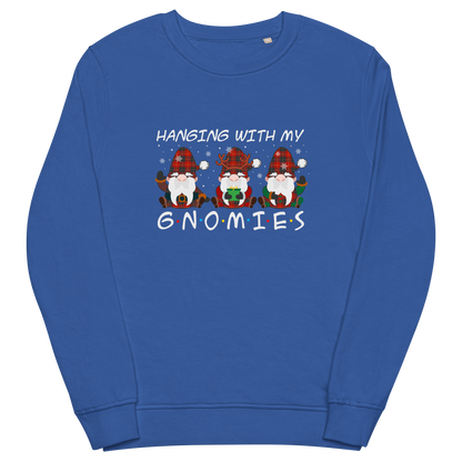 Hanging With My Gnomies Organic Cotton Sweatshirt Online - Royal Blue  - Boozy Fox