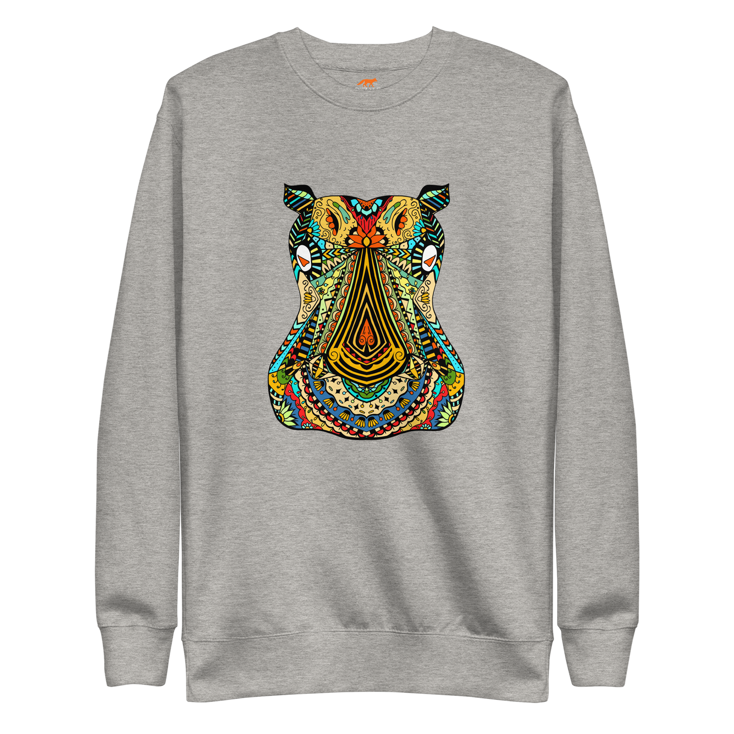 Zentangle Hippo Premium Sweatshirt - Carbon Grey - Boozy Fox